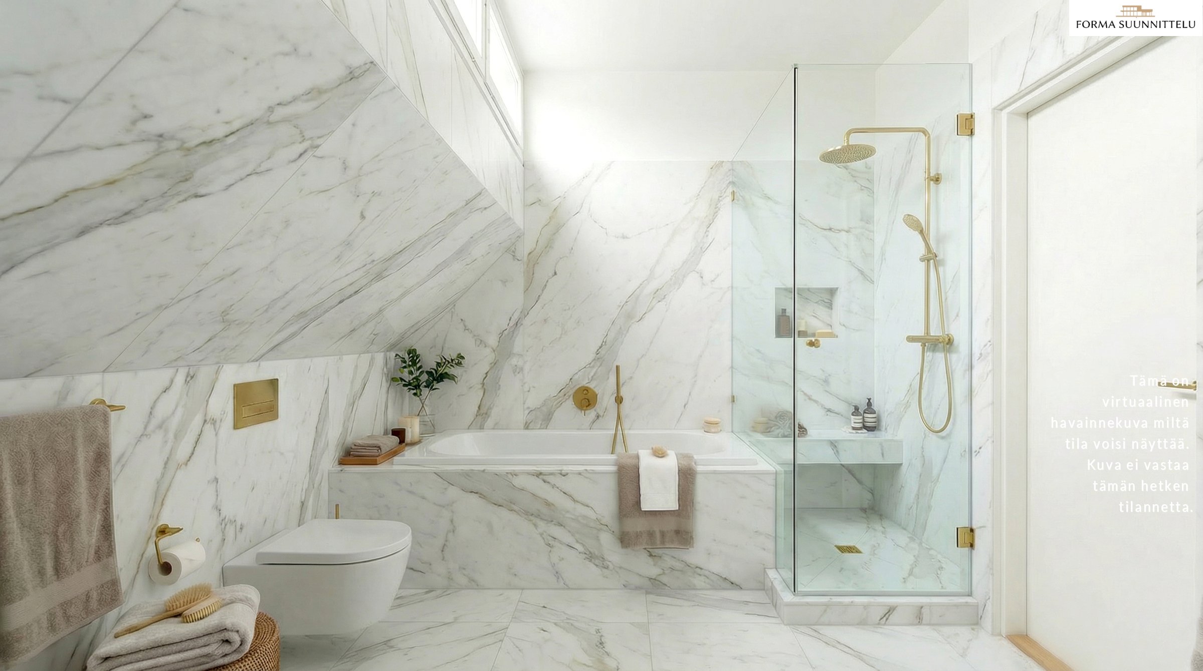 Tämä on virtuaalinen havainnekuva, miltä edellisen kuvan tila voisi näyttää.