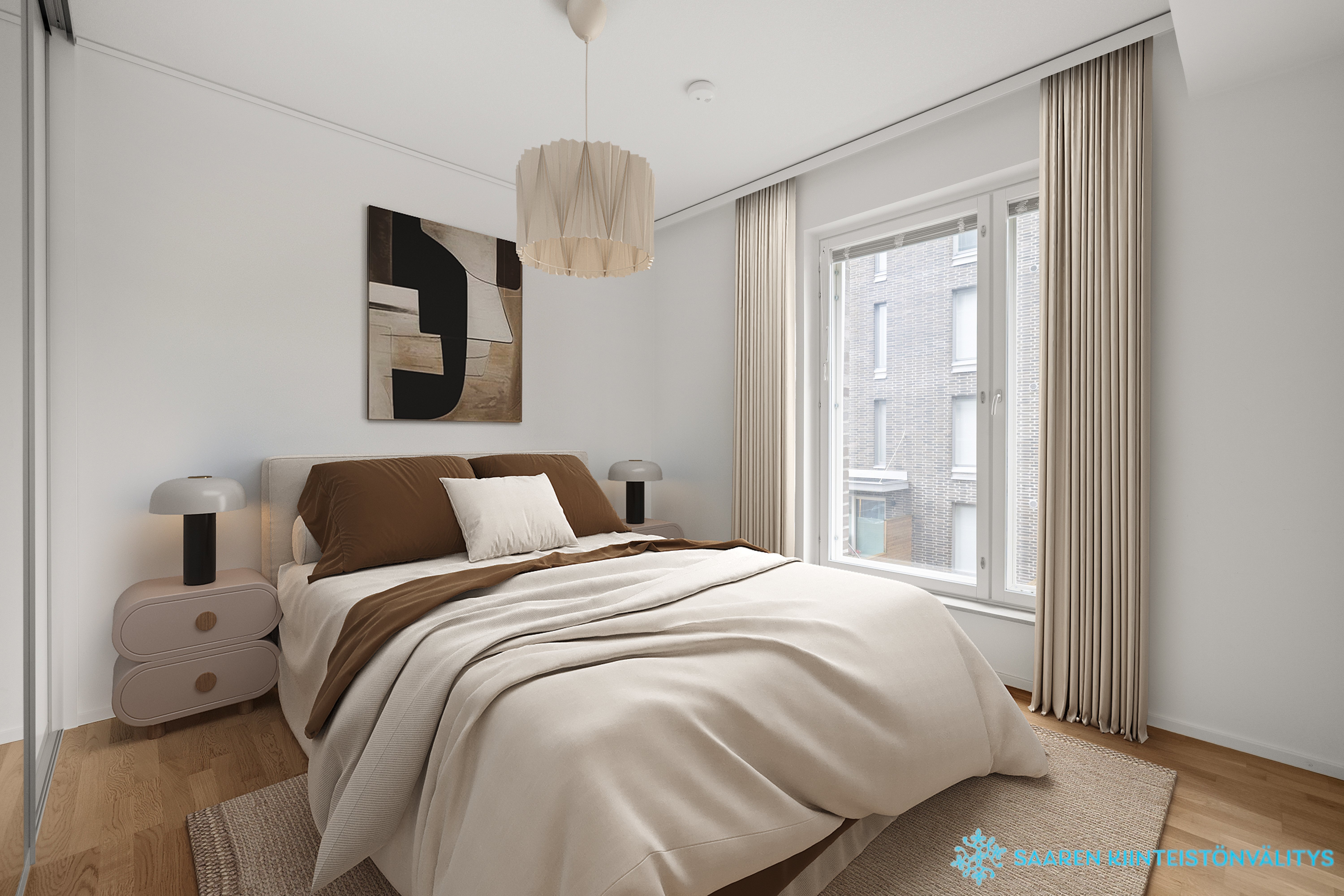 Digitaalisesti sistustettu, makuuhuone 1