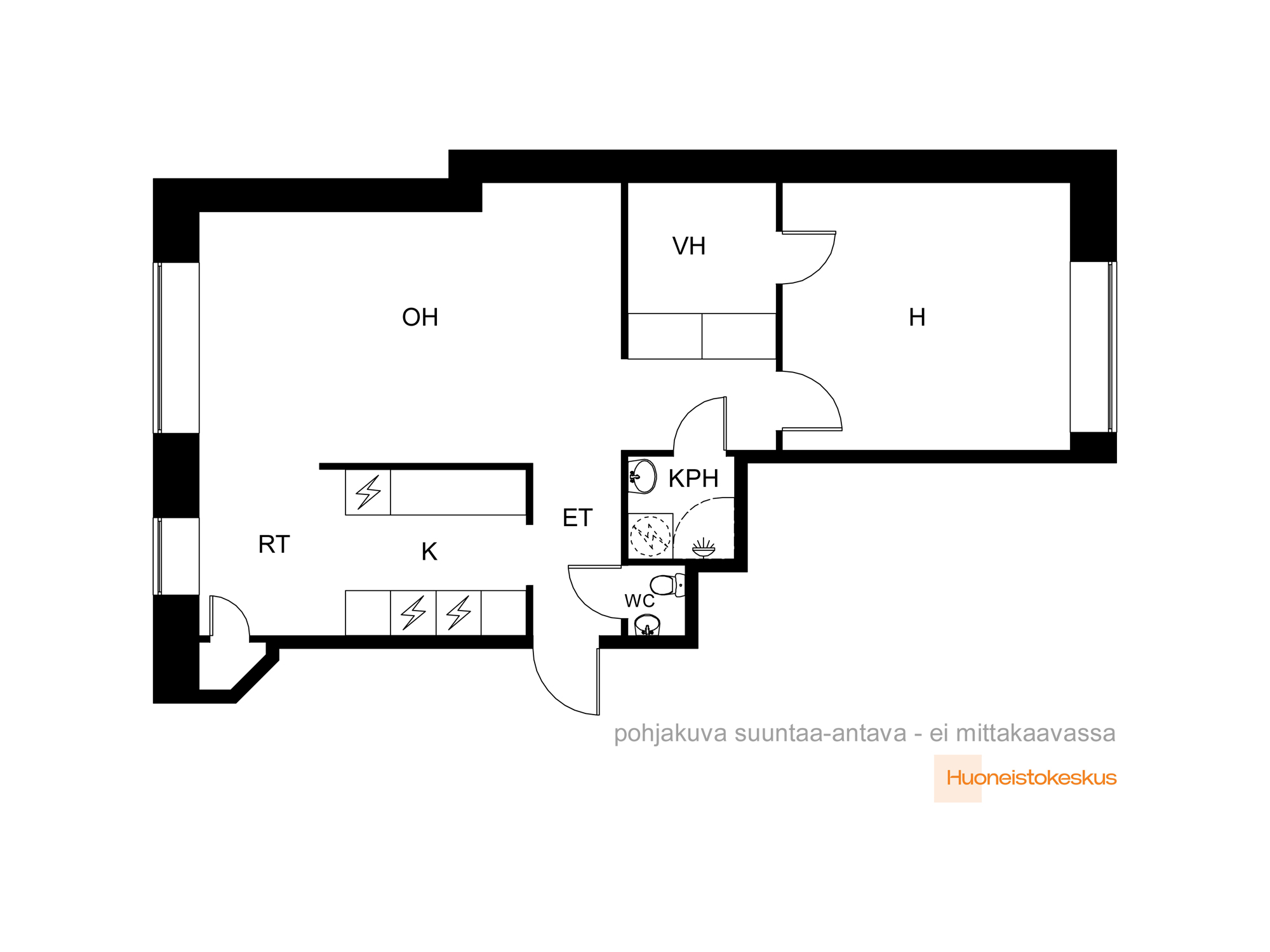 Pakkahuoneenkatu 9, Oulu (I Pokkinen), Kuva 2, Pohjapiirros
