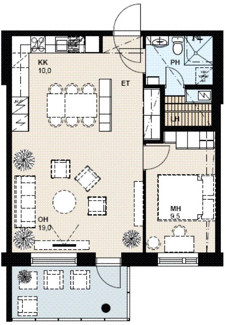 Evakkotie 13-15, ROVANIEMI (Kolmas kaupunginosa), Kuva 4, esikatselu, Pohjapiirros