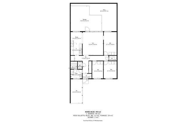 Keltakuja 7 B, Vantaa (Martinlaakso), Kuva 2, esikatselu, Pohjapiirros