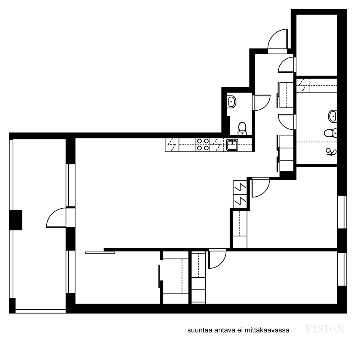 Kaljaasi Fortunan katu 1, Helsinki (Sompasaari), Kuva 19, Pohjapiirros