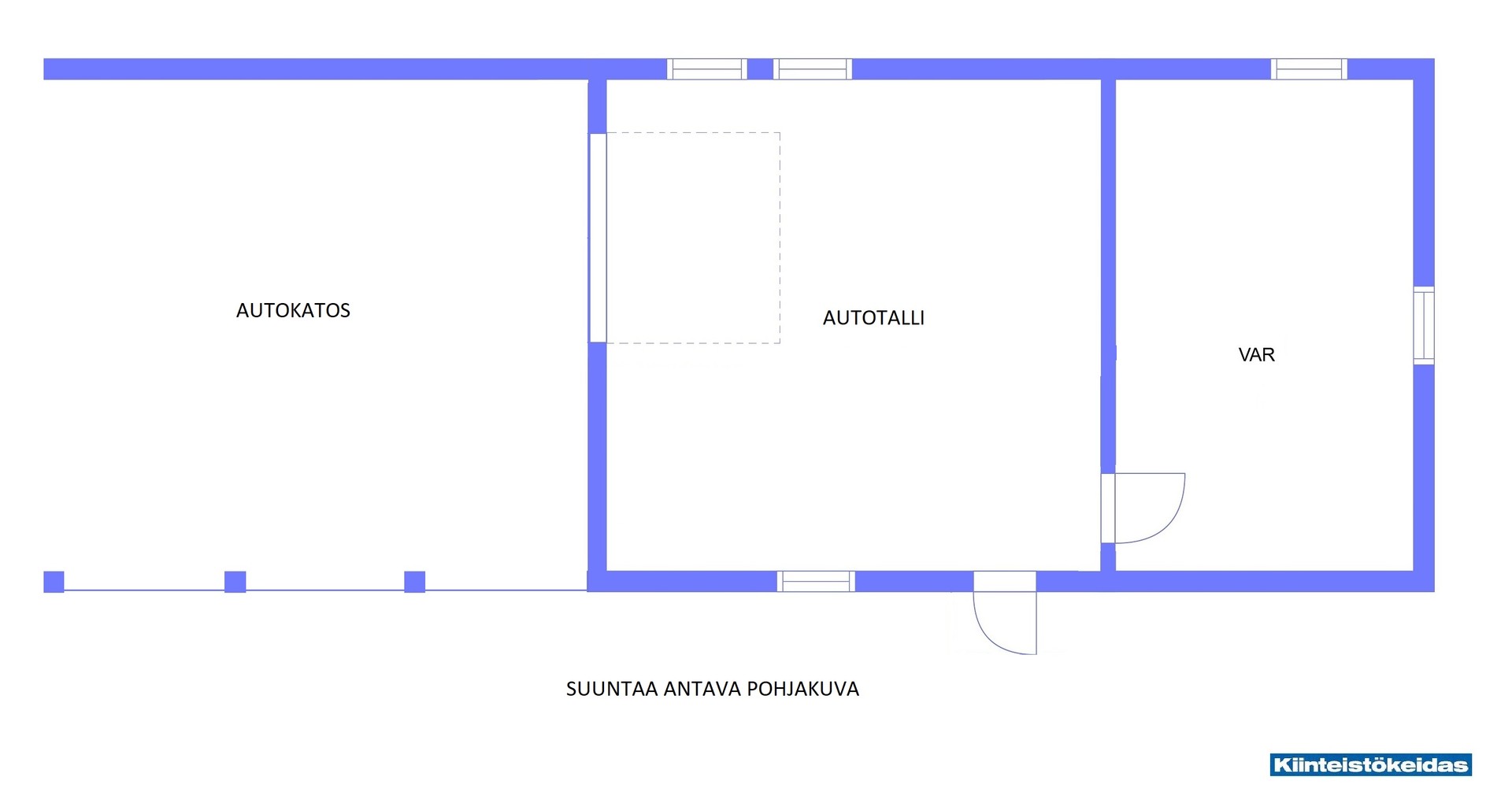 Suuntaa antava pohjakuva ulkorakennuksesta