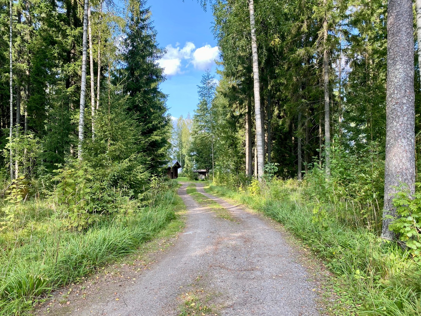 Särkilahdentieltä mökille pieni tienpätkä.