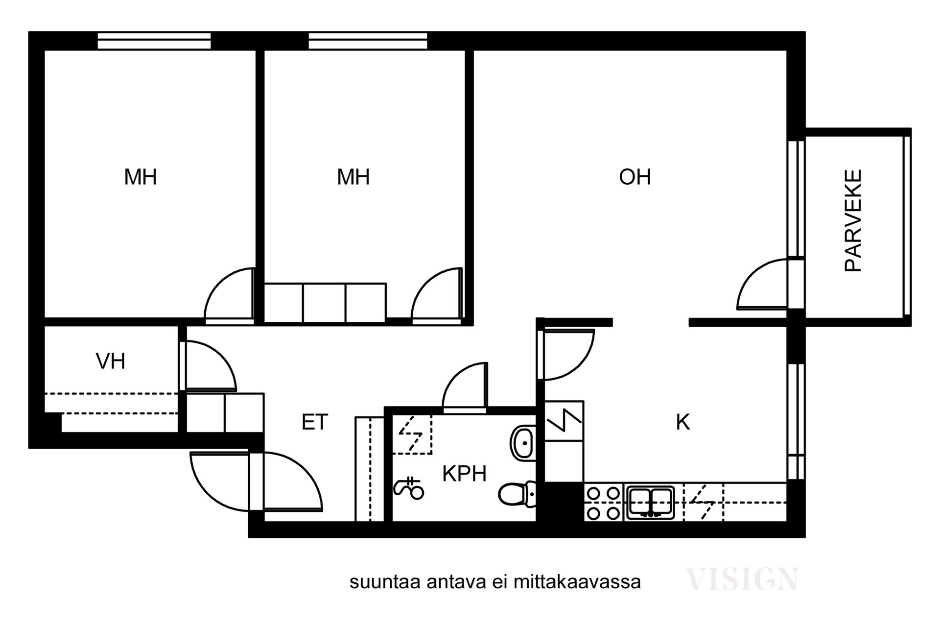 Lönnrotinkatu 15, Kuopio (Männistö), Kuva 2, Pohjapiirros