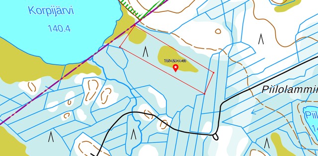Mikkonen I ,(Piilolampi), pinta-ala 3,680 ha.